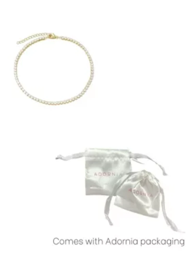 14k Gold Plated Crystal Tennis Chain Anklet