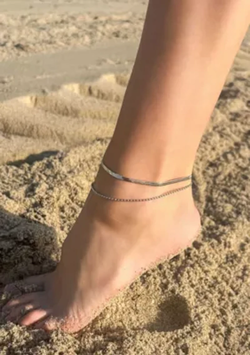 Tarnish Resistant Silver Layered Anklet