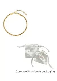 Tarnish Resistant 18k Gold Plated Rope Chain Anklet