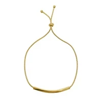 14k Gold Plated Curved Bar Bolo Bracelet
