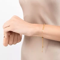 14k Gold Plated Curved Bar Bolo Bracelet