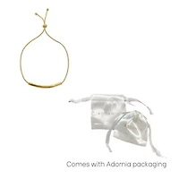 14k Gold Plated Curved Bar Bolo Bracelet