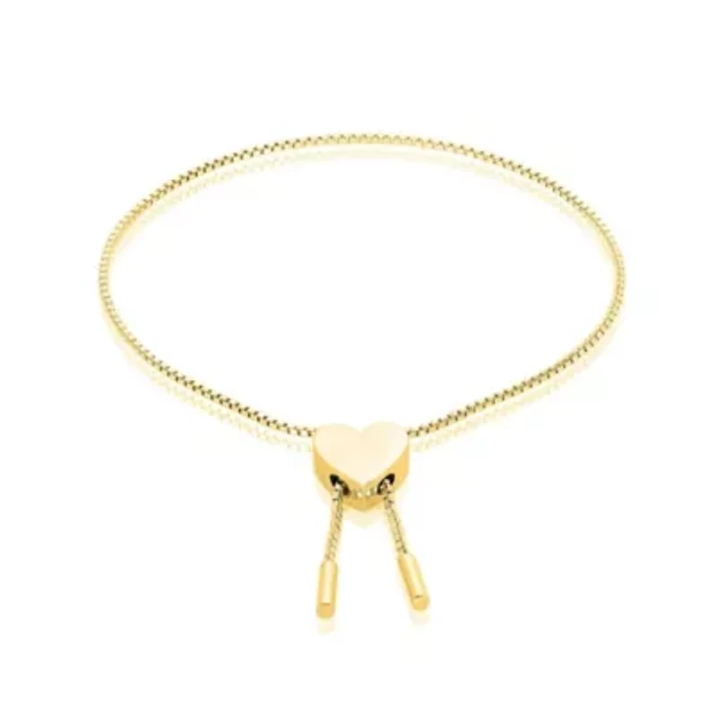 14k Gold Plated Heart Bolo Bracelet