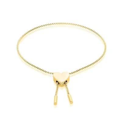 14k Gold Plated Heart Bolo Bracelet