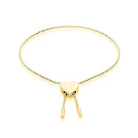 14k Gold Plated Heart Bolo Bracelet