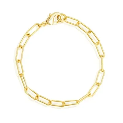 Tarnish Resistant 14k Gold Plated Chunky Paper Clip Chain Bracelet