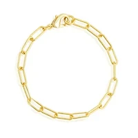 Tarnish Resistant 14k Gold Plated Chunky Paper Clip Chain Bracelet