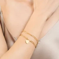 Tarnish Resistant 14k Gold Plated Chunky Paper Clip Chain Bracelet