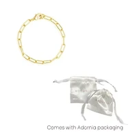 Tarnish Resistant 14k Gold Plated Chunky Paper Clip Chain Bracelet
