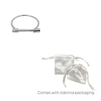 Tarnish Resistant Rhodium Plated Screw Cuff