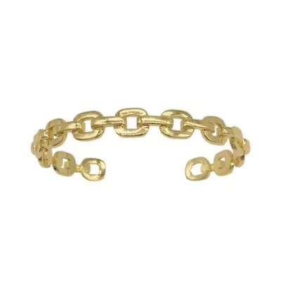 14k Gold Plated Chain Link Cuff Bracelet