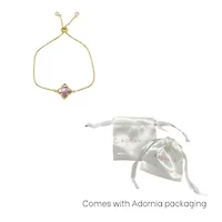 14k Gold Plated Pink Mother of Pearl Flower Adjustable Bolo Bracelet