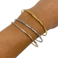 Tarnish Resistant Tri-Color Trio Bangle Set
