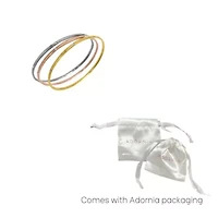 Tarnish Resistant Tri-Color Trio Bangle Set