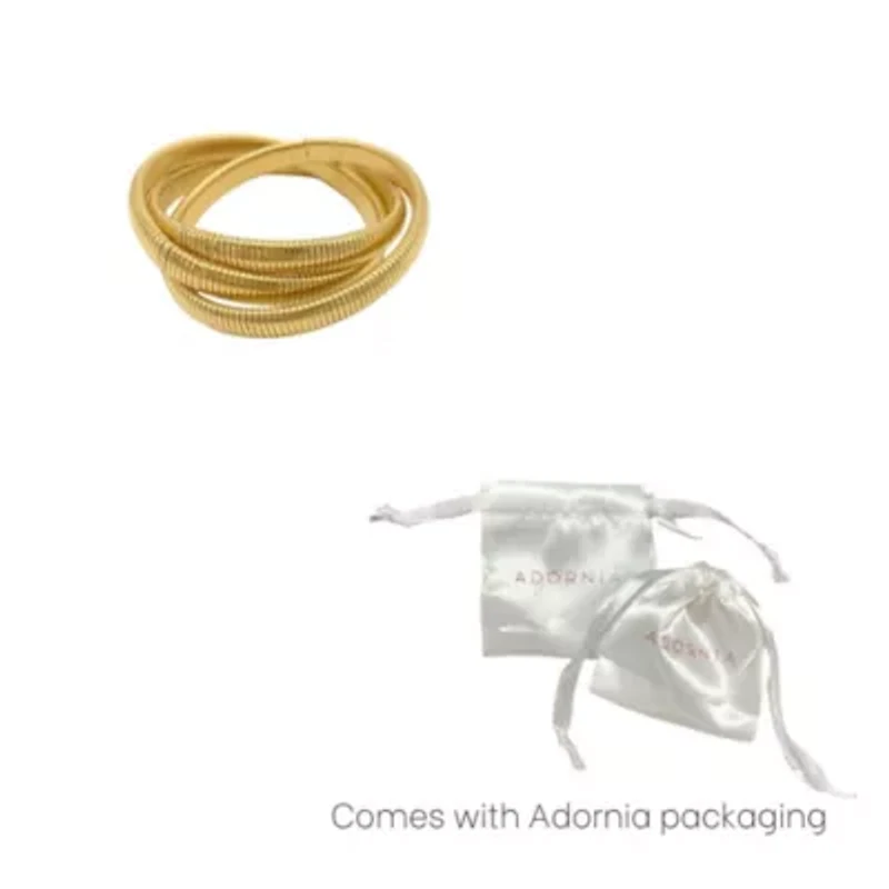 14k Gold Plated Omega Chain Triplet Bracelet