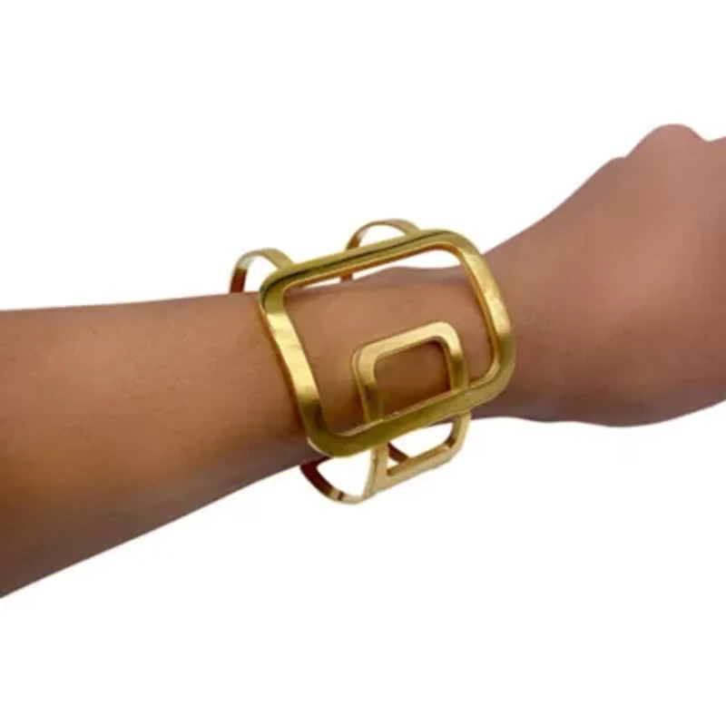 Tarnish Resistant 14k Gold Plated Sculptural Cuff