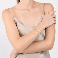 14k Gold Plated Multi Stretch Crystal Bracelet Set