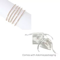 14k Gold Plated Multi Stretch Crystal Bracelet Set