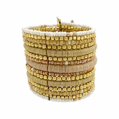 Mixed Media Beaded Bracelet gold