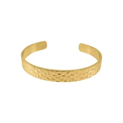 Tarnish Resistant 14k Gold Plated Hammered Cuff