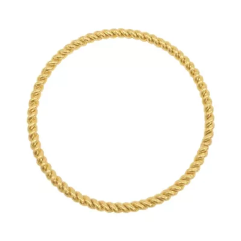 Tarnish Resistant 18k Gold Plated Rope Bangle Bracelet