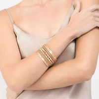 14k Gold Plated Multi Strand Cuff Bracelet
