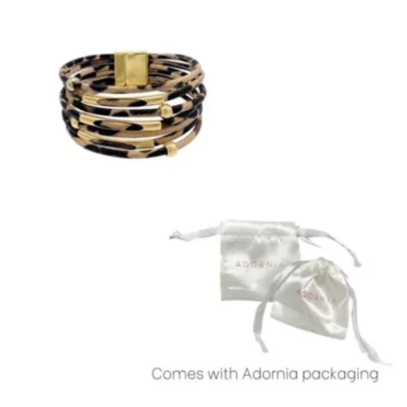 Multi Strand Leopard Print Bangle Bracelet
