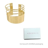 14k Gold Plated Multi Strand Tall Cuff Bracelet