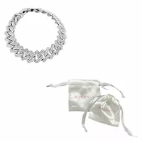Rhodium Plated Edgy Cuban Crystal Chain Bracelet
