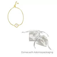Adjustable Bolo White Mother of Pearl Flower Bracelet gold