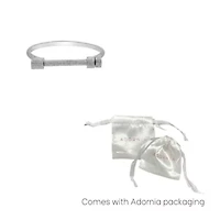Rhodium Plated Crystal Screw Cuff Bracelet