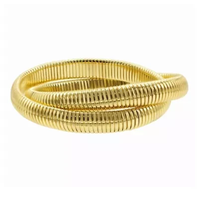 14k Gold Plated 2-Layer Omega Chain Bracelet