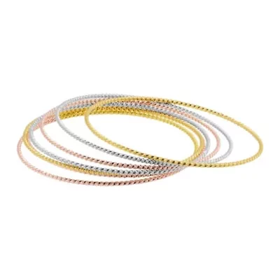 Tri-Color 7-Piece Skinny Bangle Set