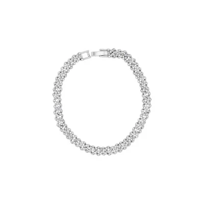 Silver Plated 8mm Crystal Curb Chain Bracelet