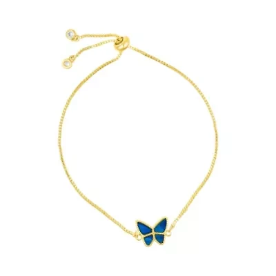 14k Gold Plated Butterfly Bolo Bracelet