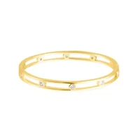 14k Gold Plated Studded CZ Bangle Bracelet