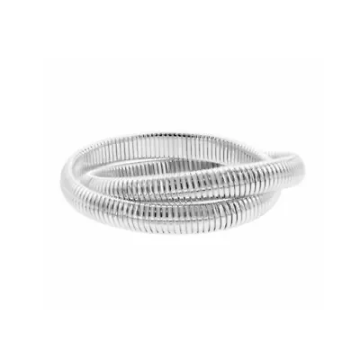 Sterling Silver Plated 2-Layer Omega Chain Bacelet