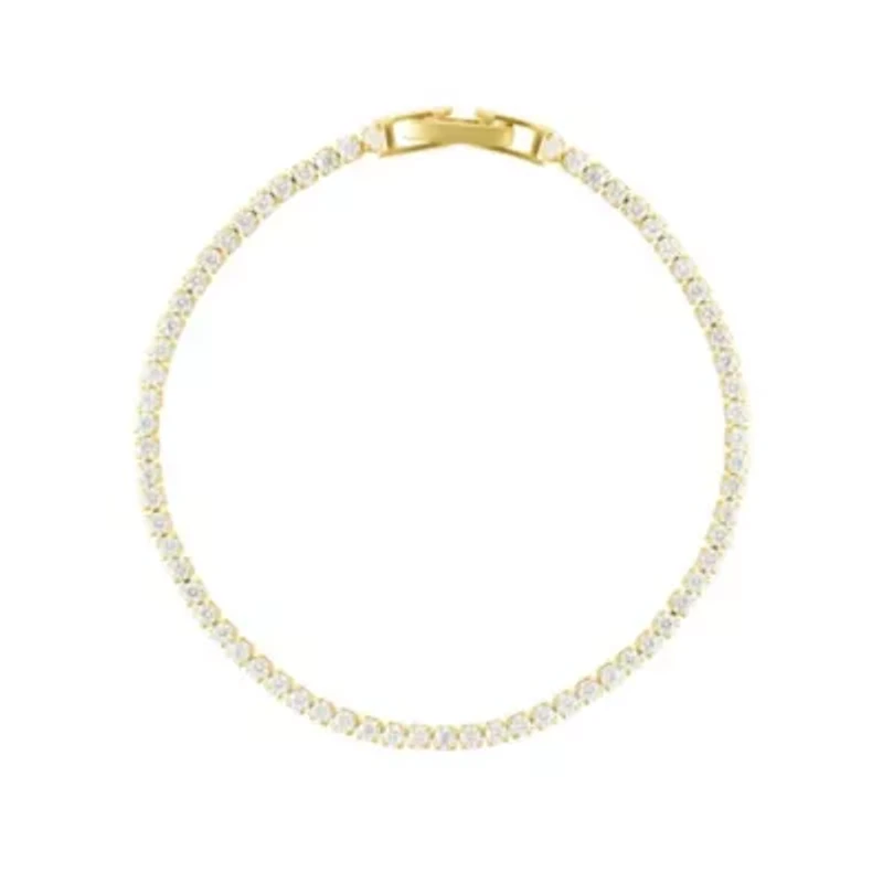 14k Gold Plated 8" Micro Tennis Bracelet