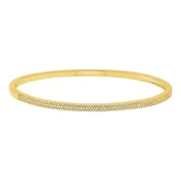 14k Gold Plated Marquis and Pave Stacking Bangle Bracelet Set