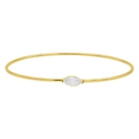 14k Gold Plated Marquis and Pave Stacking Bangle Bracelet Set