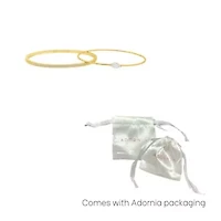 14k Gold Plated Marquis and Pave Stacking Bangle Bracelet Set