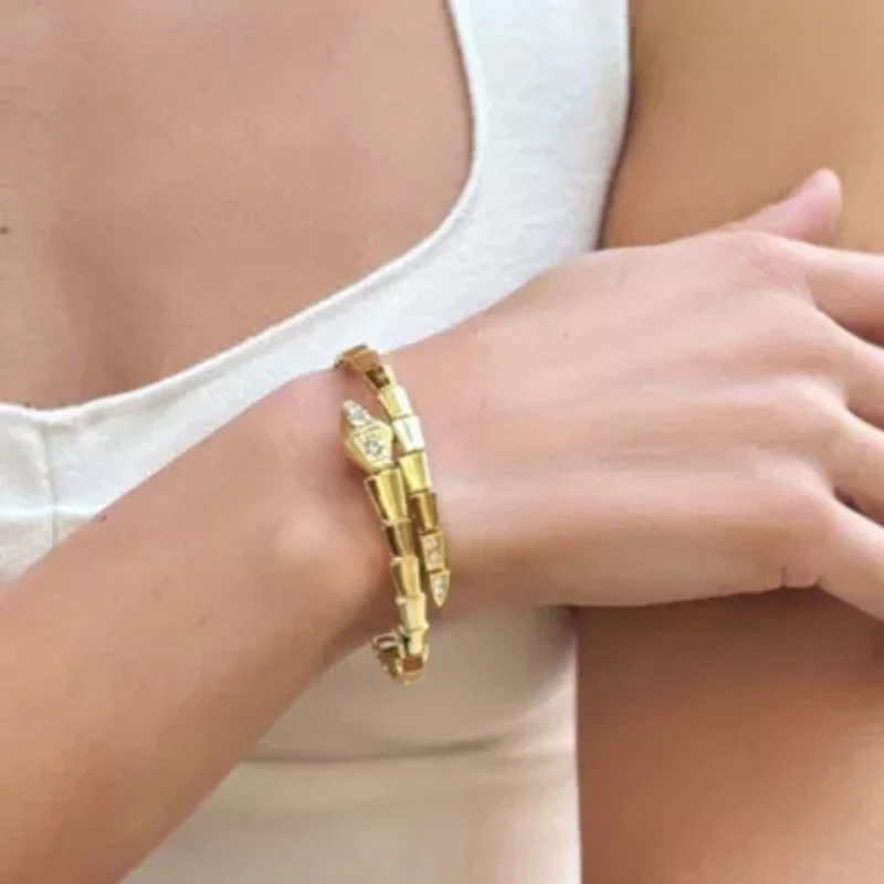 Gold Plated Wrap Snake Cuff