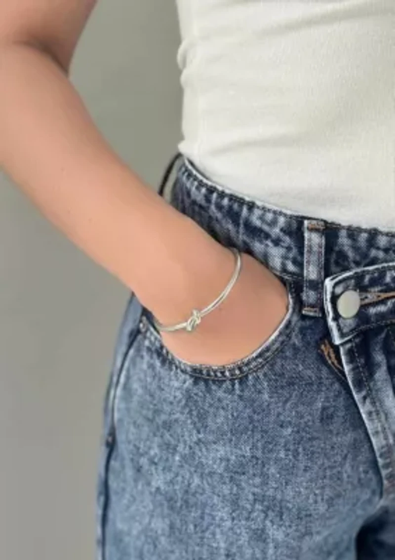 Silver Plated Knot Cuff Bracelet