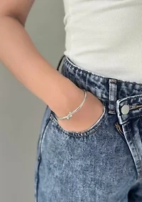 Silver Plated Knot Cuff Bracelet