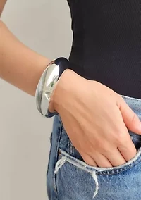 Silver Chunky Dome Bangle