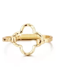 Hammered Clover Open Clover Cuff