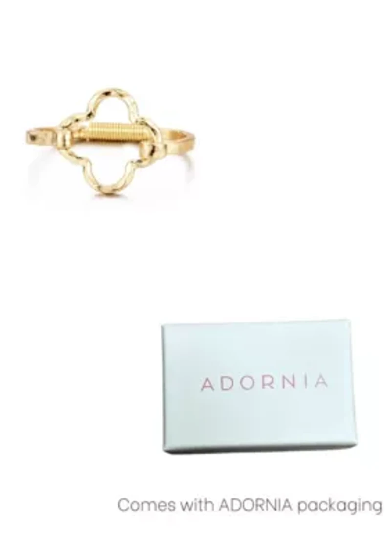 Hammered Clover Open Clover Cuff