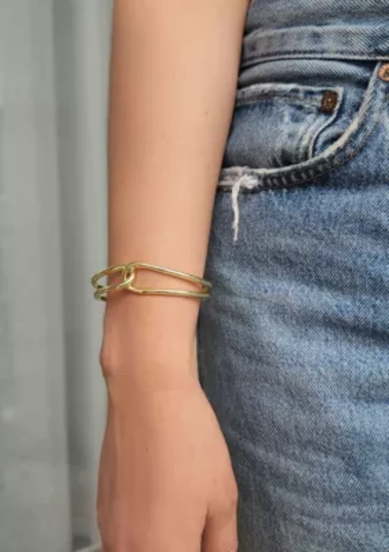 14k Gold Plated Overlapping Cuff