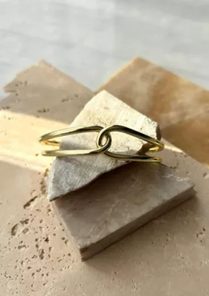 14k Gold Plated Overlapping Cuff