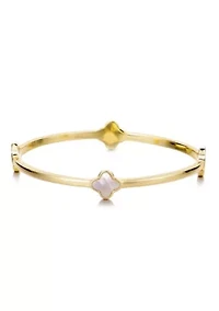14k Gold Plated Clover Bangle